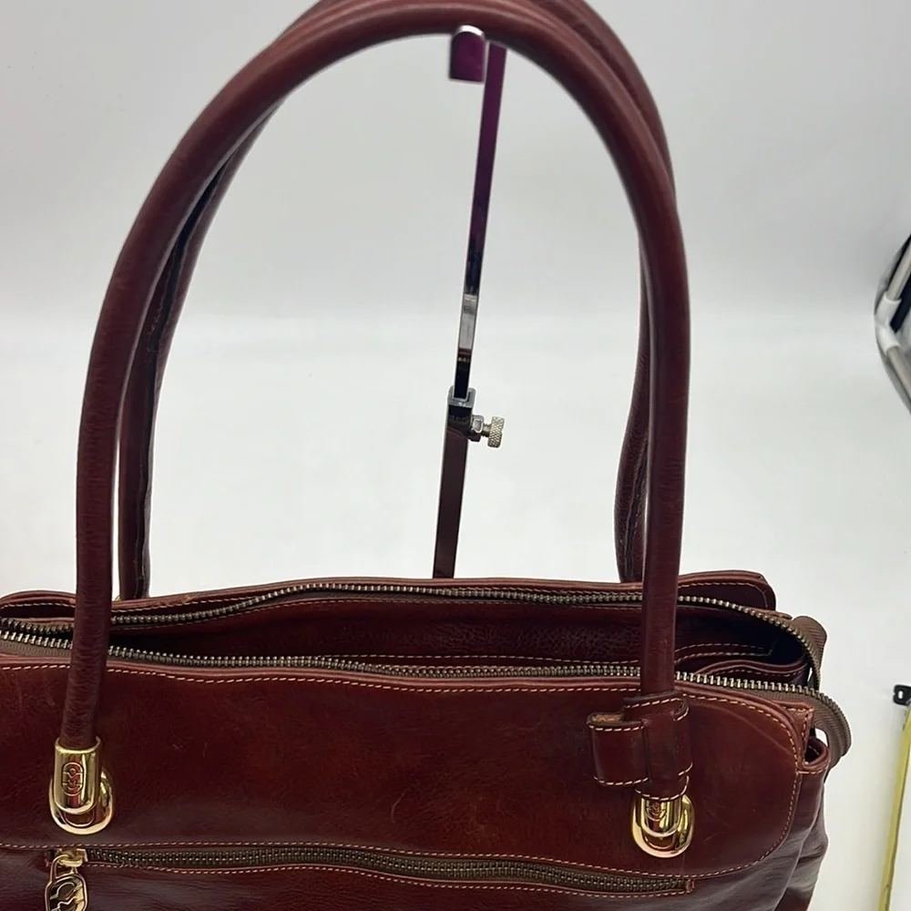 Marino Orlandi Large Leather Satchel Tote Bag Made in Italy. BRN3594D